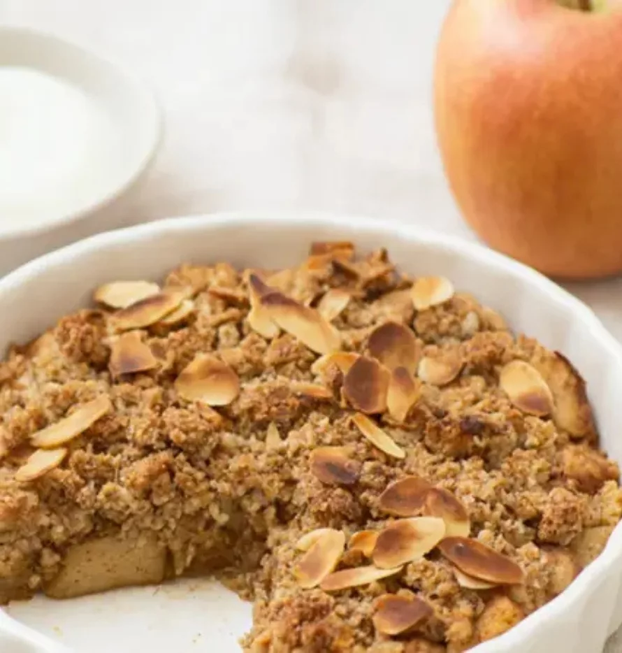 Apfel-Zimt-Crumble glutenfrei und proteinreich