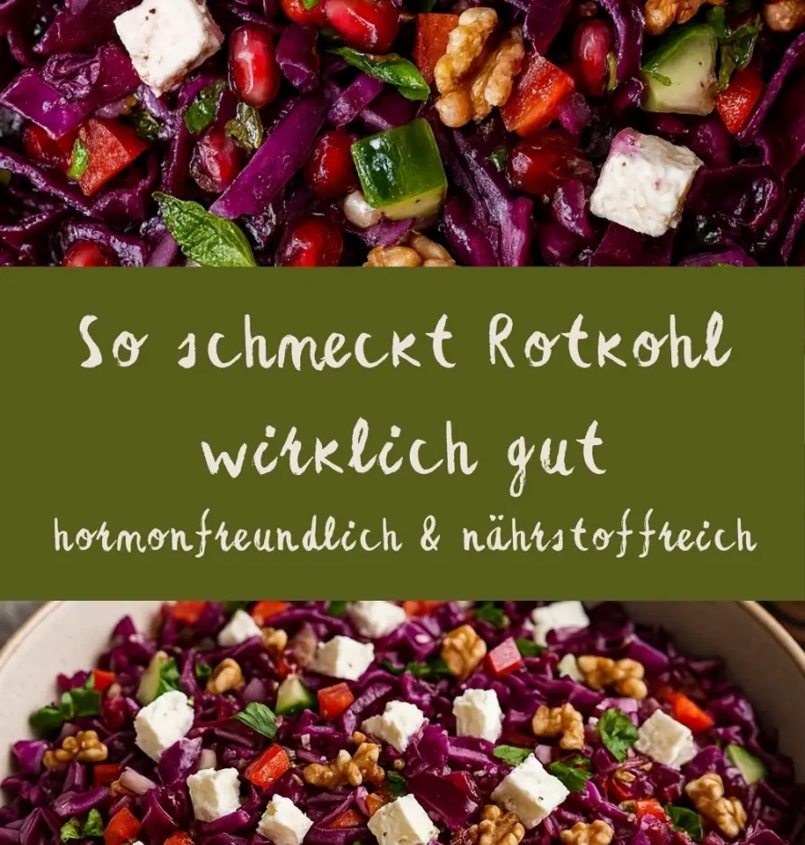 Hormonfreundlicher Rotkohlsalat mit Feta und Walnüssen – mediterraner Salat für Frauen ab 40